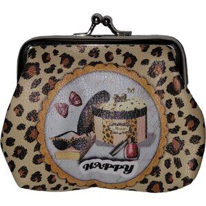 Classic Coin Purse with Happy Print